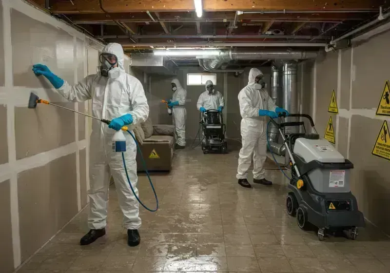 Basement Moisture Removal and Structural Drying process in Fair Grove, MO